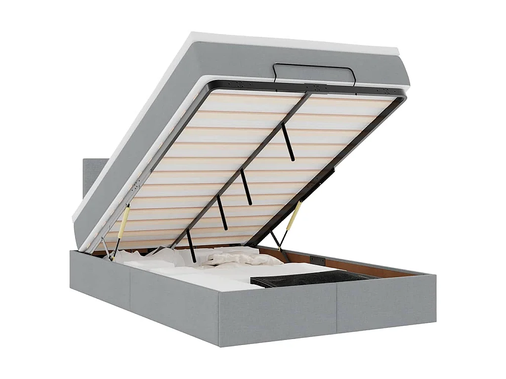 Bed met matras 120x200 cm stof lichtgrijs