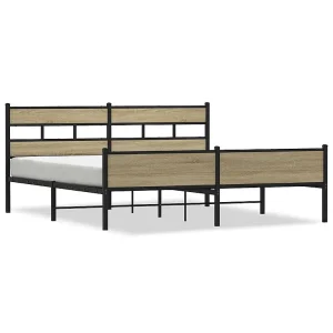 Bedframe zonder matras metaal sonoma eikenkleurig 183×213 cm Bedframe zonder matras metaal sonoma eikenkleurig 183×213 cm