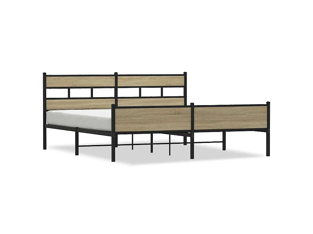 Bedframe zonder matras metaal sonoma eikenkleurig 183x213 cm