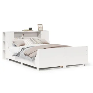 Bedframe zonder matras massief grenenhout wit 135×190 cm Bedframe zonder matras massief grenenhout wit 135×190 cm