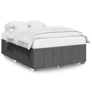 Bedframe zonder matras stof donkergrijs 140×200 cm Bedframe zonder matras stof donkergrijs 140×200 cm