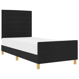 Bedframe met hoofdeinde Zwart 80 x 200 cm Stof Bedframe met hoofdeinde Zwart 80 x 200 cm Stof
