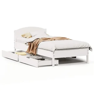 Bedframe zonder matras massief grenenhout wit 140×200 cm Bedframe zonder matras massief grenenhout wit 140×200 cm