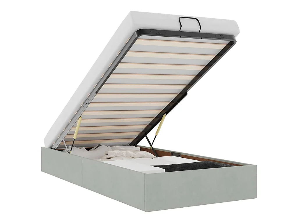 Bedframe zonder matras 90x200 cm fluweel lichtgrijs