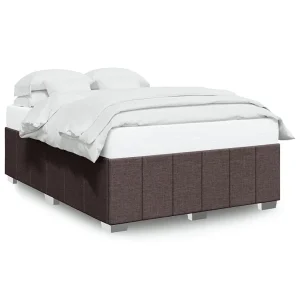 Bedframe zonder matras stof donkerbruin 140×190 cm Bedframe zonder matras stof donkerbruin 140×190 cm