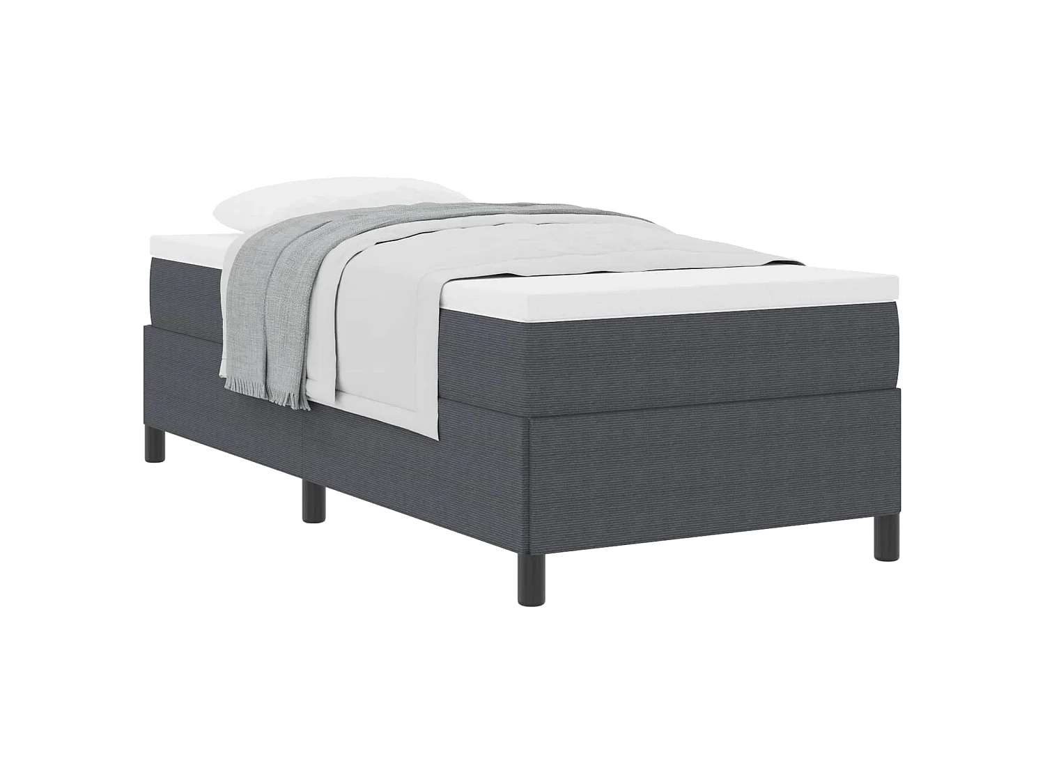 Boxspringbed Donkergrijs 90 x 200 cm Katoen Stof