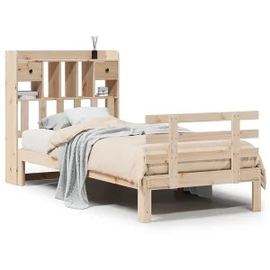 Bed met boekenkast zonder matras massief grenenhout 90×200 cm Bed met boekenkast zonder matras massief grenenhout 90×200 cm