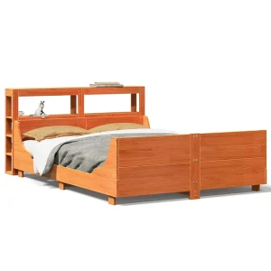 Bedframe zonder matras massief grenenhout wasbruin 120×190 cm Bedframe zonder matras massief grenenhout wasbruin 120×190 cm