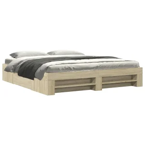 Bedframe zonder matras hout sonoma eikenkleurig 180×200 cm Bedframe zonder matras hout sonoma eikenkleurig 180×200 cm