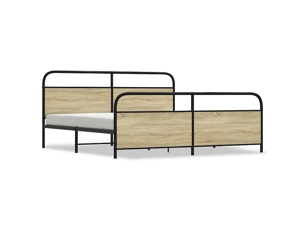 Bedframe zonder matras metaal sonoma eikenkleur 200x200 cm
