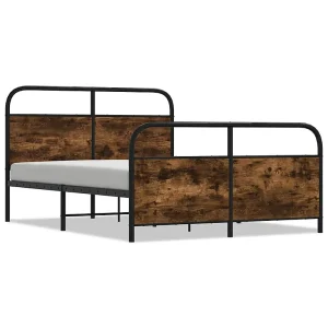 Bedframe zonder matras metaal gerookt eikenkleurig 140×200 cm