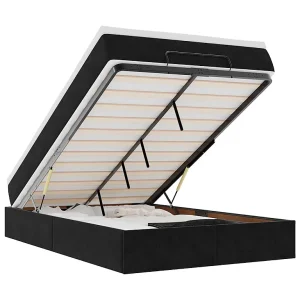 Bed poef met matras 120×190 cm fluweel zwart