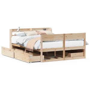 Bedframe zonder matras massief grenenhout 150×200 cm Bedframe zonder matras massief grenenhout 150×200 cm