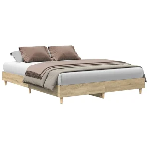 Bedframe zonder matras 140x200cm spaanplaat Sonoma eikenkleurig Bedframe zonder matras 140x200cm spaanplaat Sonoma eikenkleurig