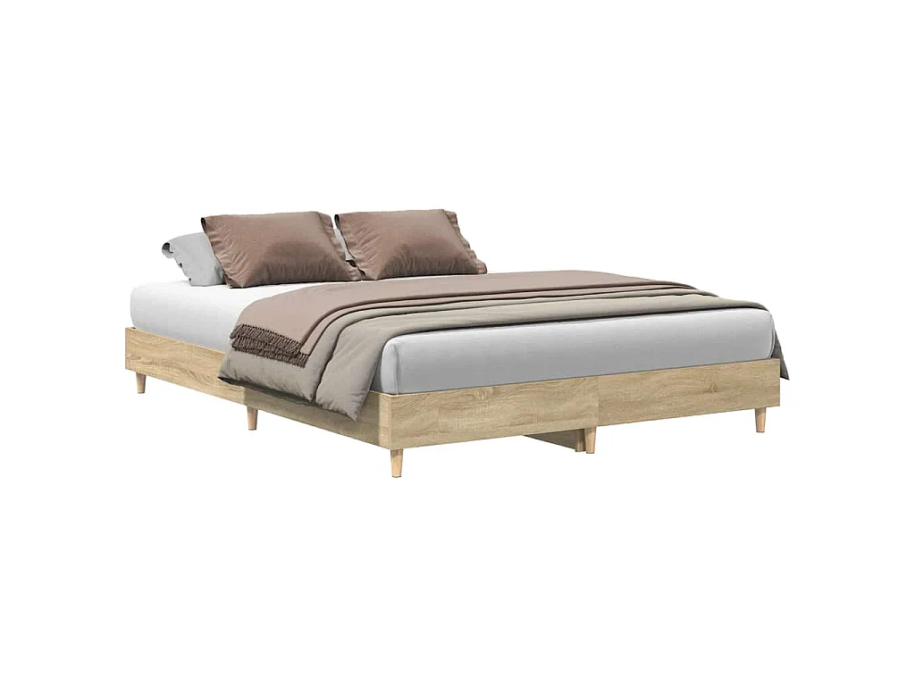 Bedframe zonder matras 140x200cm spaanplaat Sonoma eikenkleurig