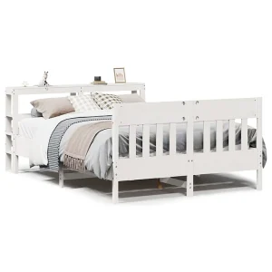 Bedframe zonder matras massief grenenhout wit 160×200 cm Bedframe zonder matras massief grenenhout wit 160×200 cm