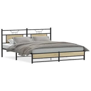 Bedframe zonder matras metaal sonoma eikenkleurig 180×200 cm Bedframe zonder matras metaal sonoma eikenkleurig 180×200 cm