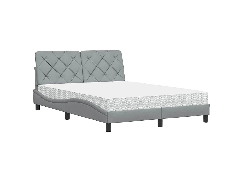Bed met matras stof lichtgrijs 140x200 cm