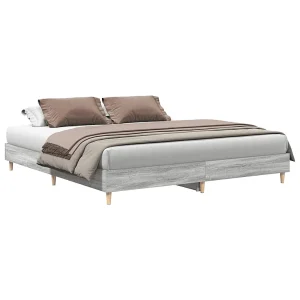 Bedframe zonder matras 200×200 cm spaanplaat grijs sonoma Bedframe zonder matras 200×200 cm spaanplaat grijs sonoma