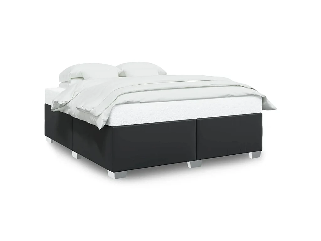 Bedframe kunstleer zwart 200x200 cm