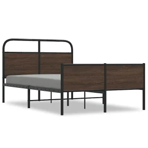 Bedframe zonder matras bewerkt hout bruin eikenkleur 120×190 cm Bedframe zonder matras bewerkt hout bruin eikenkleur 120×190 cm