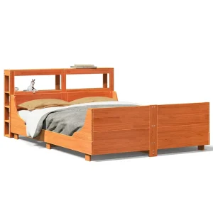 Bedframe zonder matras massief grenenhout wasbruin 120×200 cm Bedframe zonder matras massief grenenhout wasbruin 120×200 cm