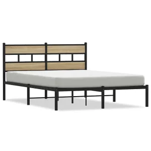 Bedframe zonder matras metaal sonoma eikenkleurig 150×200 cm Bedframe zonder matras metaal sonoma eikenkleurig 150×200 cm