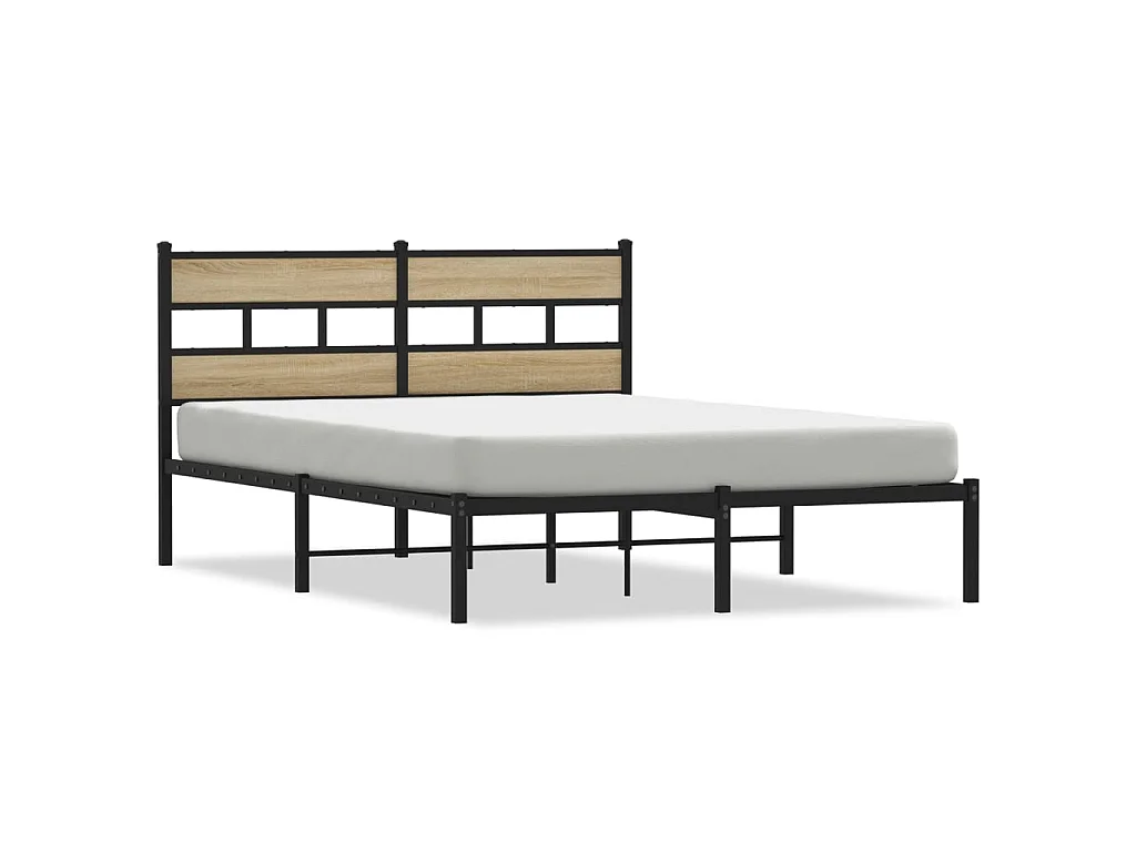 Bedframe zonder matras metaal sonoma eikenkleurig 150x200 cm