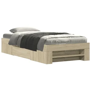 Bedframe zonder matras hout sonoma eikenkleurig 75×190 cm Bedframe zonder matras hout sonoma eikenkleurig 75×190 cm