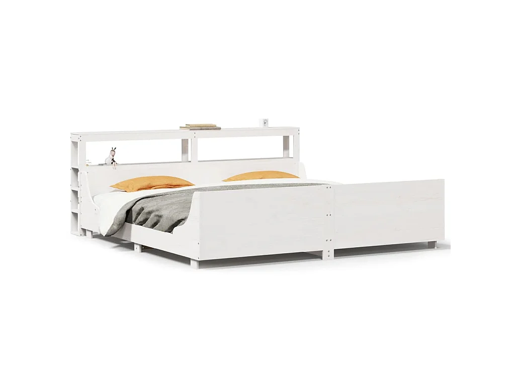 Bedframe zonder matras massief grenenhout wit 180x200 cm