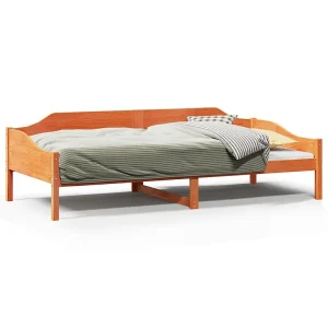 Bedframe zonder matras massief grenenhout wasbruin 90×190 cm Bedframe zonder matras massief grenenhout wasbruin 90×190 cm