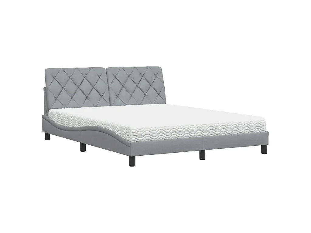 Bed met matras stof lichtgrijs 160x200 cm