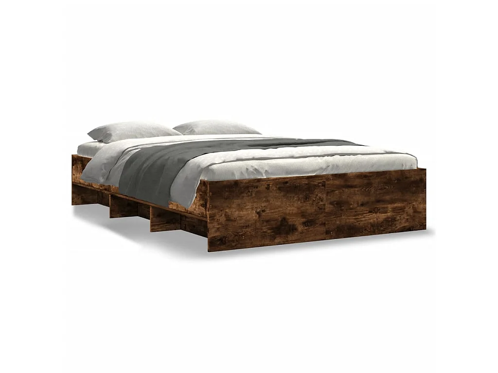 Bedframe zonder matras hout gerookt eikenkleurig 140x190 cm