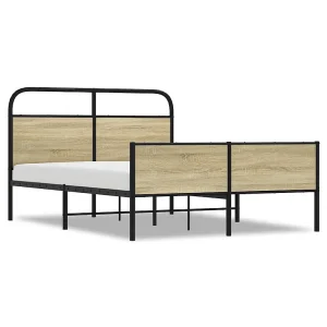 Bedframe zonder matras bewerkt hout sonoma eikenkleur 120x190cm Bedframe zonder matras bewerkt hout sonoma eikenkleur 120x190cm