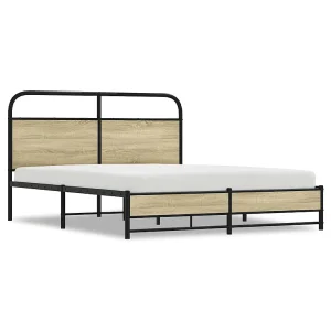 Bedframe zonder matras metaal sonoma eikenkleurig 160×200 cm Bedframe zonder matras metaal sonoma eikenkleurig 160×200 cm