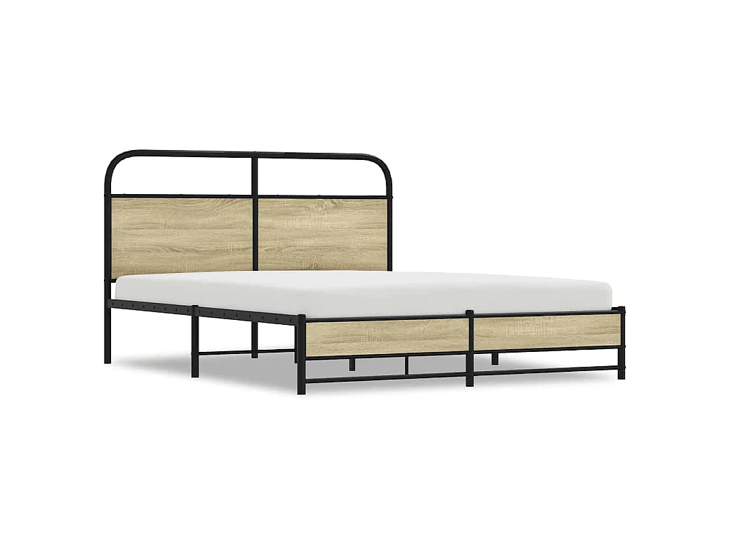 Bedframe zonder matras metaal sonoma eikenkleurig 160x200 cm