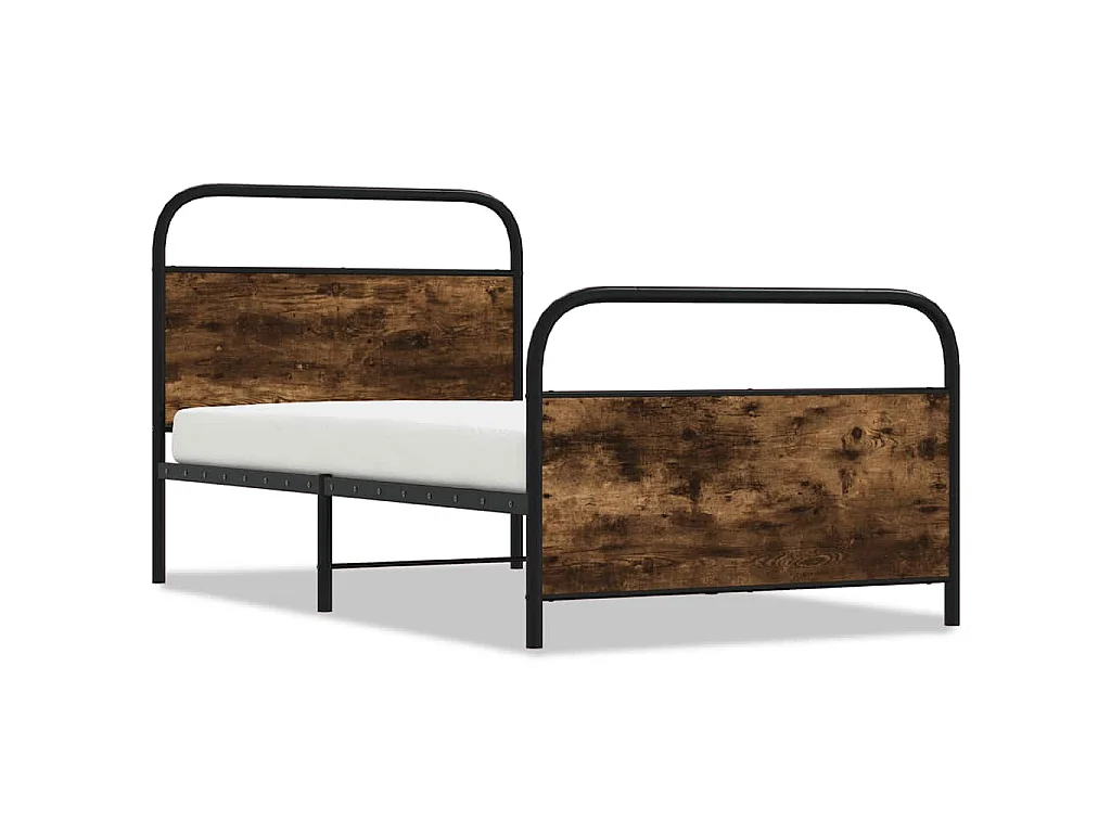 Bedframe zonder matras bewerkt hout gerookt eiken 100x190 cm