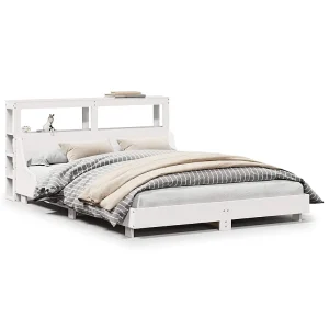 Bedframe zonder matras massief grenenhout wit 120×190 cm Bedframe zonder matras massief grenenhout wit 120×190 cm