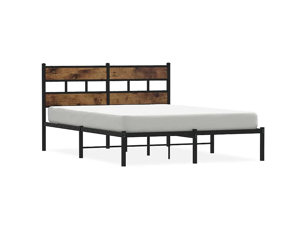 Bedframe zonder matras metaal gerookt eikenkleurig 150x200 cm