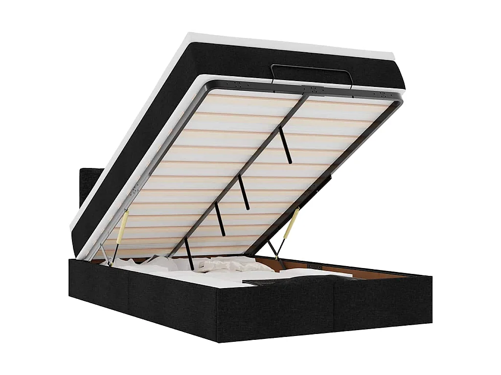 Bed met matras 120x190 cm stof zwart