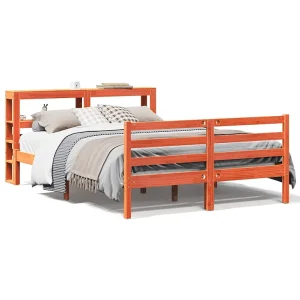 Bedframe zonder matras massief grenenhout wasbruin 120×190 cm Bedframe zonder matras massief grenenhout wasbruin 120×190 cm