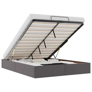 Bedframe zonder matras 140×200 cm kunstleer grijs Bedframe zonder matras 140×200 cm kunstleer grijs