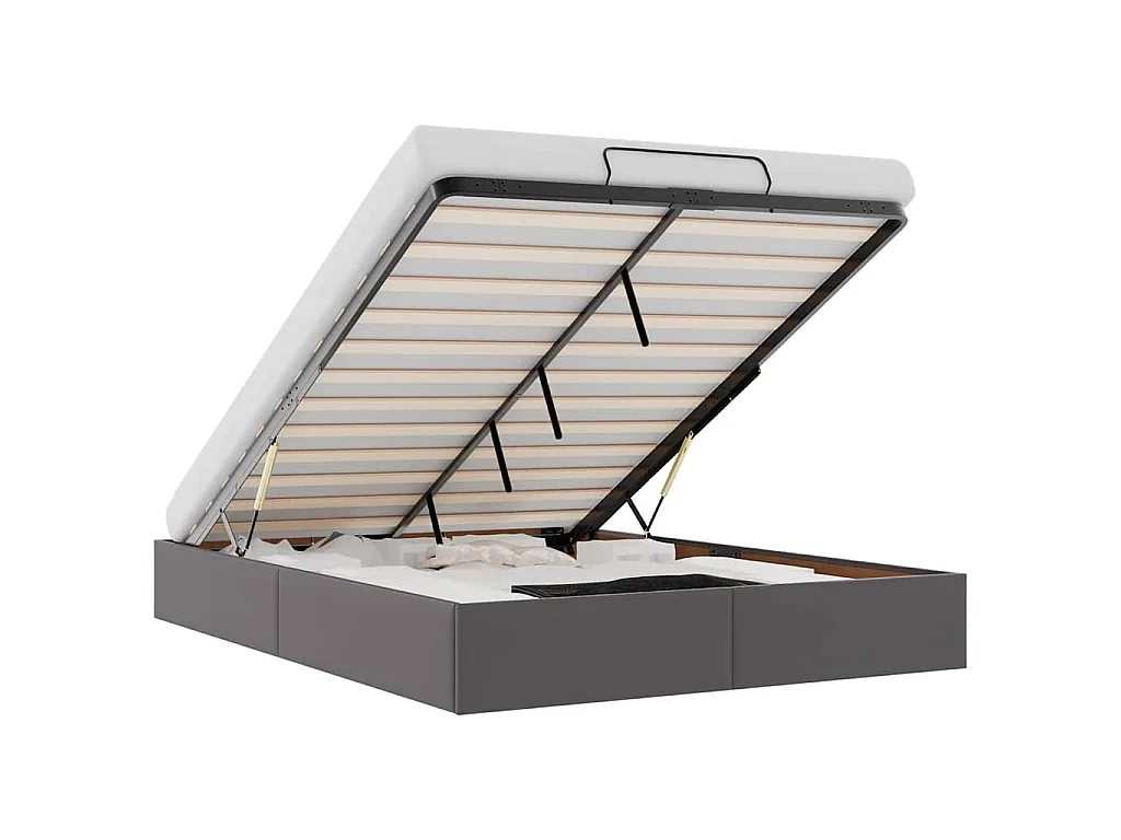 Bedframe zonder matras 140x200 cm kunstleer grijs