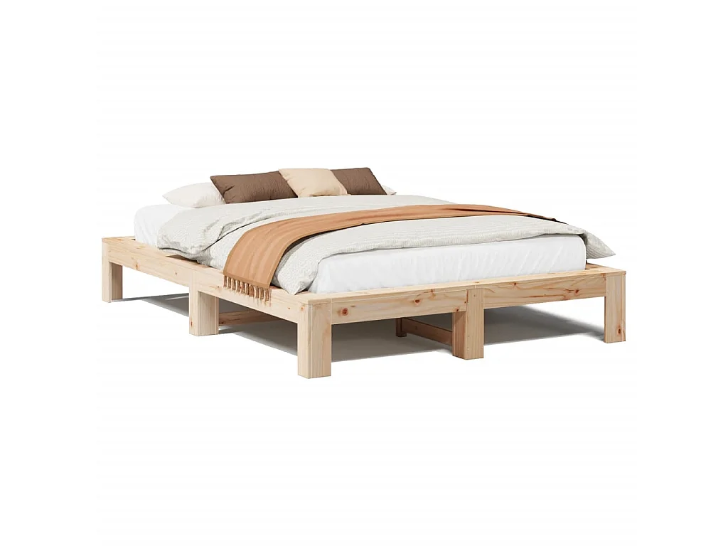 Bedframe zonder matras massief grenenhout 140x190 cm