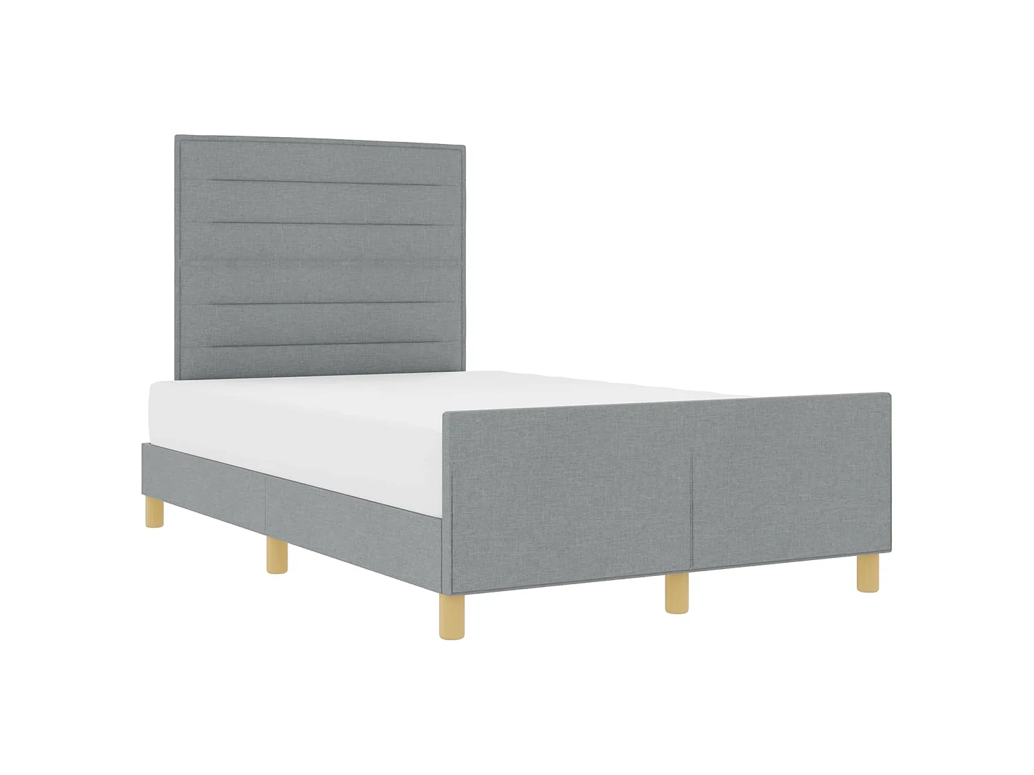 Bedframe met hoofdeinde Lichtgrijs 140 x 200 cm Stof