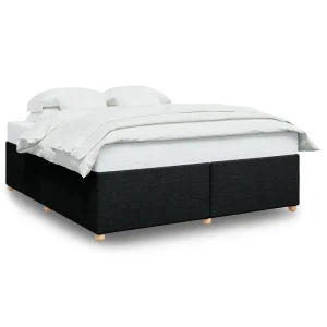 Bedframe zonder matras stof zwart 200×200 cm Bedframe zonder matras stof zwart 200×200 cm