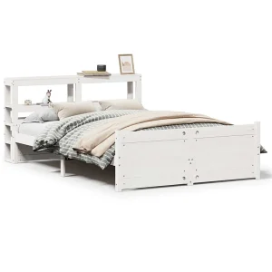 Bedframe met hoofdeinde zonder matras 160×200 cm wit Bedframe met hoofdeinde zonder matras 160×200 cm wit