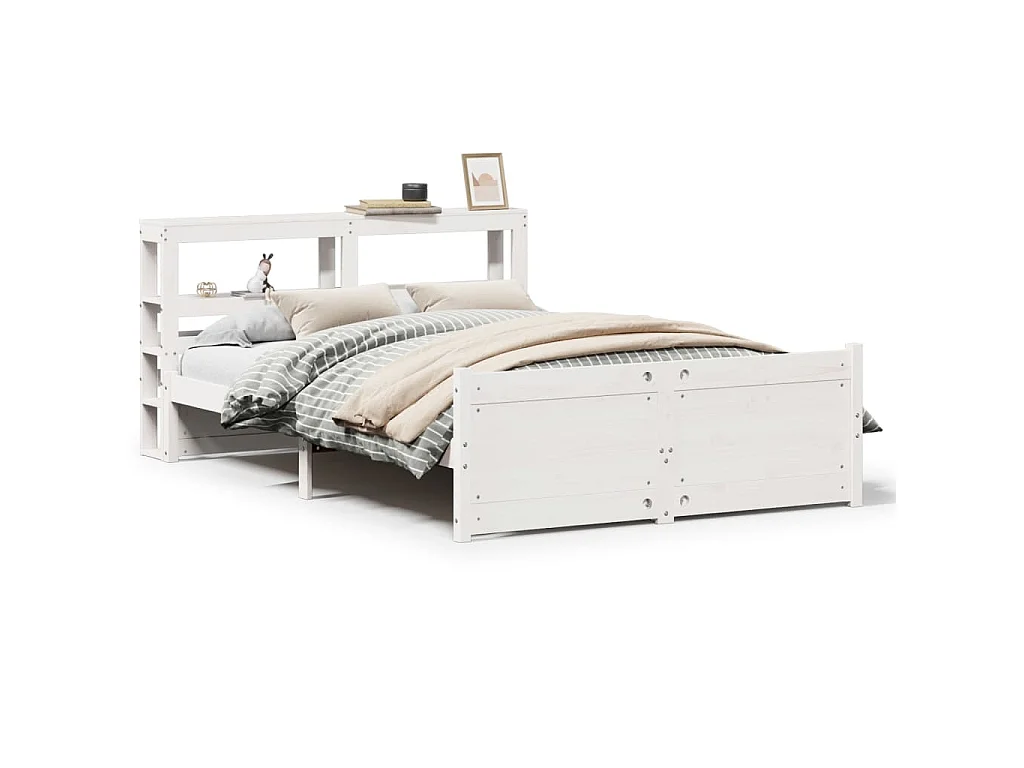 Bedframe met hoofdeinde zonder matras 160x200 cm wit