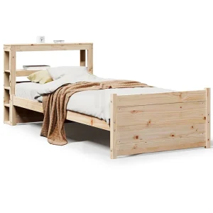 Bedframe met hoofdbord massief grenenhout 75×190 cm Bedframe met hoofdbord massief grenenhout 75×190 cm