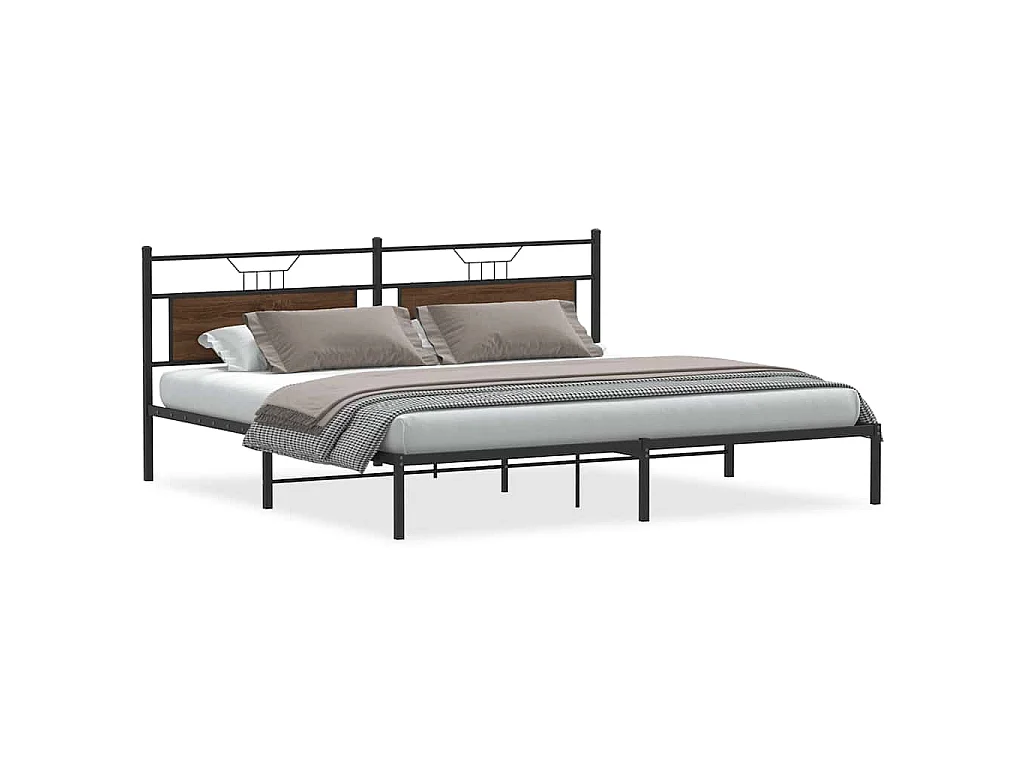 Bedframe zonder matras 200x200 cm spaanplaat bruin eikenkleurig